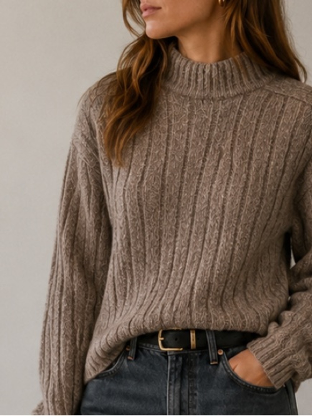 Vintage Pure Stuff by Nordstrom Lambswool Mock Neck Sweater – Size Medium